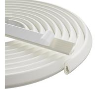 2Pcs×8M White V-Shape Foam Weather Seal Strip Draught Excluder for Door Frame and Small Gaps,Anti-Collision Self Adhesive Soundproof Windproof Dustproof Stripping,Draft Excluder Insulation Tape