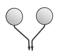 2Pcs 8mm/0.3in Rearview Mirror Universal Retro Round Side Mirrors For Motorcycle Electric Bicycle Scooter ABS Shell Metal Rod Motorcycle Side Rearview Mirror