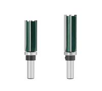 2Pcs 8MM 12MM Template Trim Hinges Mortising Router Bit Straight End Mill Trimmers Cleaning Flush Trim Cutter Tool Bearing Straight Bit for Wood Machinery