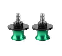 2pcs 8mm Motorcycle CNC Rear Stand Swing Arm Spool Sliders Stand Swingarm Bobbins (Green)