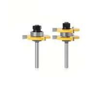 2pcs 8mm Shank Tongue & Groove Joint Assembly Router Bit Set 1-7/8 Stock Wood Cutting Tool