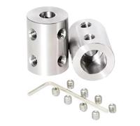 2PCS 8mm to 12mm Bore Rigid Coupling, L25 x D20 Set Screw Shaft Coupler Motor Connector Stainless Steel for 3D Printers, Motor Accessories, RC Boat Car Airplane