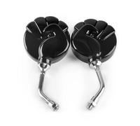 2Pcs 8mm Universal Retro Round Motorcycle Mirrors, Aluminum Alloy, 360° Convex Vision, Handlebar Mount-Mopeds, Street Bikes.(Style A)