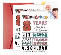 2PCS 8th Birthday Card,Birthday Card with Envelope,Birthday Gifts for Son Daughter,Personalized Creative Gift for 8 Years Old,Unique Greeting Card for Birthdays,Happy Birthday Cards for Boys and Girls