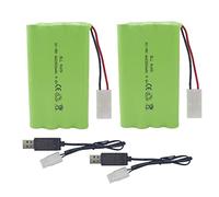 2PCS 9.6V 2800mah AA Rechargeable Batteries Tamiya Plug with USB Charging Cable for RC Cars Trucks Tanks Engineering Cars RC Boats