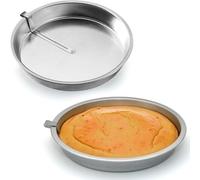 2pcs 9 Inch Round Cake Pans, Nonstick Easy Release Baking Tins with Built-in Swivel Blade, Heavy Duty & Easy Clean Bakeware for Kitchen