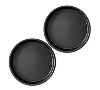 2pcs 9 Inch round Non Stick Pizza Pan Aluminium Alloy Baking Tray | Black Coating, Resists Warping, Easy Cleanup, Suitable for Fish, Cakes, Microwave Use and Pizza Reheating