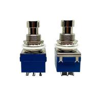 2PCS 9 Soldering Pins Blue Latching 3PDT ON-ON Guitar Effects Pedal Box Self-locking Foot Switch