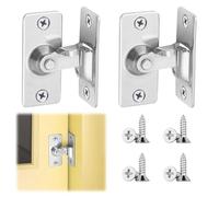 2PCS 90 Degree Bathroom Door Lock,Right Angle Sliding Door Locking Latch,90 Degree Door Lock,Door Latch Rotate Bolt,Flip Sliding Barn Door L ock for 90 De gree for Garden Bathroom Kitchen(Silver)