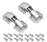 2Pcs 90 Degree Door Hinges Kitchen Cabinet Folding Hinge with Screws Soft Close Furniture Concealed Hinge for Inset Cupboard, Wardrobe Doors