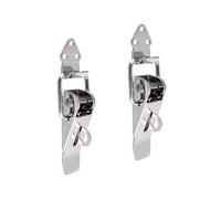 2PCS 90 Degrees DuckMouth Buckle Hook Lock Stainless Steel Spring Loaded Draw Toggle Latch Clamp Clip Silver Hasp Catch Clasp(Nickled Plated,504 506A)
