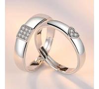 2PCS 925 Silver Couples Rings Heart Wedding Rings Women Men Engagement Ring Gift-Style 31