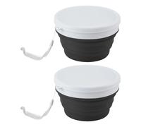 2Pcs 950ML Silicone Food Container Outdoor Foods Bowl with Lid Space Saving Salad Dish Portable Tableware Bowls