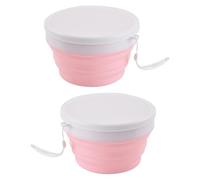 2Pcs 950ML Silicone Food Container Outdoor Foods Bowl with Lid Space Saving Salad Dish Portable Tableware Bowls