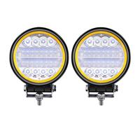 2Pcs 96W LED Work Light,4.5" Halo Ring Headlight Amber LED Light Pods Spot Flood Combo Off Road Driving Fog Lights 12V 24V 9600 LM Auxiliary Lights for Motorcycle SUV Boat Truck