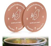 2Pcs 99.99% Pure Copper Purification Disk,0.7mm Thick Bird Bath Copper Disk,100mm Diameter Self-Cleaning Design Keeps Water Fresh Year-Round,Suitable for All Birdbath Bowls