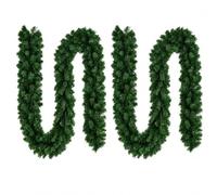 2Pcs 9ft Christmas Garland 2.7m x 25cm, Realistic Green Artificial Garland | Plain Xmas Garland, Indoor & Outdoor Christmas Decorations, Holiday Garland for Fireplace Mantel, Stairs, Door, Windows