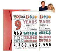 2PCS 9th Birthday Card,Birthday Card with Envelope,Birthday Gifts for Son Daughter,Personalized Creative Gift for 9 Years Old,Unique Greeting Card for Birthdays,Happy Birthday Cards for Boys and Girls