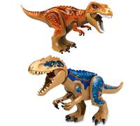 (2PCS L) Jurassic Dinosaur World Series Building Blocks Removable Triceratops Rex Tyrannosaurus Big Figures Blocks