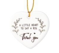 2pcs A Little Heart to Say a Big Thank You Plaque, Ceramic Heart Souvenir Hanging Friendship Plaque Crafts Friendship Gift Bestie/Sister Tough Time Gift Hang Sign Ornament for Wall Door Decor