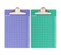 2pcs A5 Portable Plastic Clipboard for Hospital Bedside Charting | Smooth Edges, Rounded Corners, Hard-faced Vertical Board, Green or Blue Finish, for Forms and Receipts