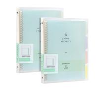 2Pcs A5 Spiral Notebook Notepad, Transparent PP Cover Journal Notebook, Cover is Waterproof and Can be Wiped