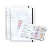 2pcs A5 Sticker Collecting Album,Sticker Organization Storage Book Binder for Planner Stickers Organizers Collector Recipe Cards (3 different sized pockets)
