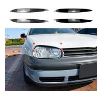2Pcs ABS Car Front Headlight Eyebrows Eyelid Accessories for VW Golf 4 Golf MK4,Gloss Black