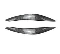 2PCS ABS Car Headlight Eyebrows Headlamp Eyelid Cover Trim For 5 Series F10 F11 2011-2017(11-14 Carbon Fiber)