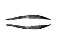 2PCS ABS Car Headlight Eyebrows Headlamp Eyelid Cover Trim For 5 Series F10 F11 2011-2017(15-17 Carbon Fiber)