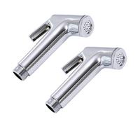 2pcs ABS Electroplated Female Bidet Nozzle with Handheld Sprayer | Smooth Water Output, Pressure Boost, Simple Installation, Bathroom and Hotel Use, Silver Finish