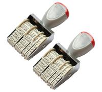 2Pcs ABS English Date Roller Stamper Adjustable Line Dater for Packaging Shipping Mailing Document Management Adjustable Date for Office