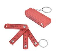 2Pcs ABS Folding Ruler, Unfolded Size Approx 50cm / 19.7In, Exquisite Workmanship, Foldable 10 Times, Foldable Ruler with Key Ring for Carpentry, Laying Tiles, DIY Projects(Red)