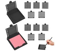 2Pcs ABS Sticky Note Holder Time Saving Memo Pad Organizer Clear Sorting Post Note Holder Easy to Organize for Office School Post-It Note Templates(Black)