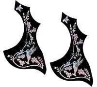 2pcs Acoustic & Classical Guitar Pickguard Anti-Scratch Guard Plate Perfect Replacement, Various Patterns (Silver Hummingbird)