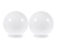 2pcs Acrylic Ball Lamp Shade Replacement Globe for Outdoor Wall Lights | Soft Uniform Lighting, Fixing Ring Socket 9.50cm, Simple Style, Garden Pathway and Yard Use
