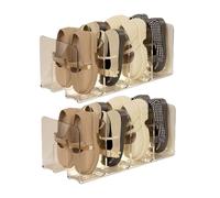2PCS Acrylic Kids Shoe Rack, 4 Sections Shoes Organizer for Toddlers Children, Space-Saving Nursery Shoe Storage Shelf, Small Baby Shoes Display Rack for Closet/Entryway, for Desk File Book Organizer