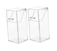 2pcs Acrylic Pen Holder Storage Box with Lid for School Season Decor | Desktop Organizer for Stationery, Lockable Container, Lightweight Nordic Style, 2 Piece Set