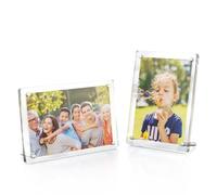 2PCS Acrylic Picture Frame 3 Inch with Magnetic Stand - Modern Photo Holder for Desktop & Tabletop Display | Versatile Acrylic Photo Frames 3Inchs for Home Office Decor, Gift & Easy Photo Swap Desktop