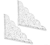 2Pcs Acrylic Shower Guard with Silicone Base, Waterproof Water Deflector for Bathtub Corner and Sink, Transparent Bath Screen Panel(Ripples)