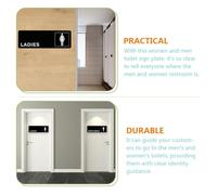 2pcs Acrylic Toilet Door Signs Black Creative Identity Guidance