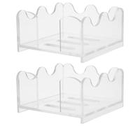 2pcs Acrylic Wave Memo Holder for Desk Note Pads Storage Box | Design, Deep Note Storage, Prevents Paper Slip and Curling, Minimalist Style for Student Desks