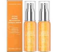 2Pcs Active Marine Astaxanthin Capsule Serum, Vitamina C Facial Serum, Hydrolyzed Collagen Facial Serum, Even Skin Tone, Hydration & Vitalizing, For All Skins