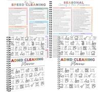2PCS ADHD planner, adhd cleaning planner,adhd planner for adults, Schedule Plan and Checklist Weekly Monthly Chore Tracker Decluttering Household List Management Planner Organizer