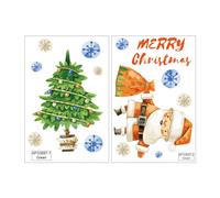 2pcs Adhesive Christmas Santa Wall Decals Easy to Apply and Remove No Residues Left Behind for Children Girl Boys Glow Christmas Wall Stickers
