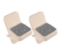 2pcs Adhesive Shower Footrest Nonslip Surface Plastic Step Grey | Wall-mounted Design Rounded Edges, Secure Support for Seniors and Pregnant Women, Reduces Slip Risk