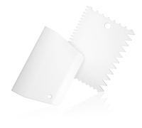 2Pcs Adhesive Spreader, Plastic Trowel Set Notched Glue Applicator Kits Reusable Plastic Scrapers White Hardwood Flooring Spreader for Applying Glue Putty Paint