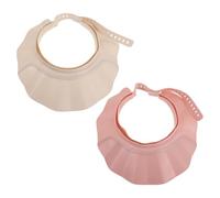 2pcs Adjustable Bath Visor Hat Waterproof Hair Wash Shield | PP and Tpe Build, Soft Cushion Design, Easy Snap Strap, for Hair Washing