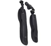 2pcs Adjustable Bicycle Mudguards Front and Rear for Road Bikes | Black Finish, Impact Resistant Design, Plastic Build, Easy Install for Wet-weather Riders and Muddy Trails
