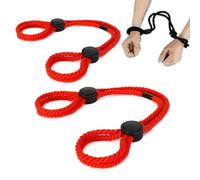 2pcs Adjustable Bondage Ropes Handcuffs for Hands and Feet, Tied Props BDSM Restraint Ropes Set for Sex Training -UKLC008Z (Red, A:Same and Cheaper)
